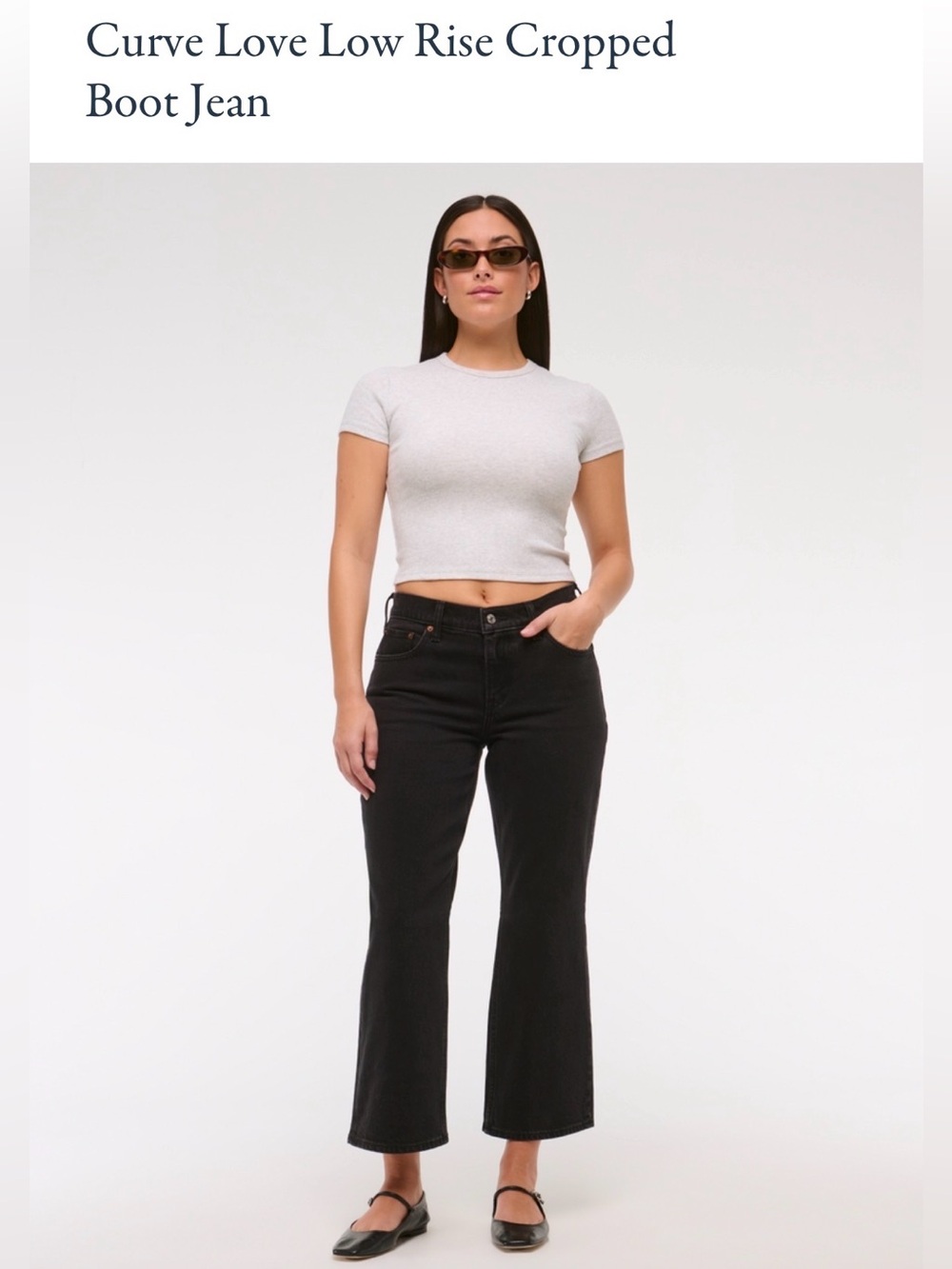 A&F Black Low-Rise Cropped Boot Jeans - Women